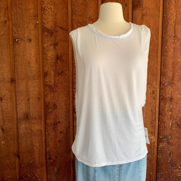 Free People The It Muscle White Sleeveless Tank Top Sz XS - Picture 3 of 14